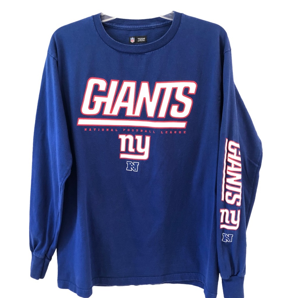 NFL NY Giants Blue Long Sleeve T-Shirt Size Medium